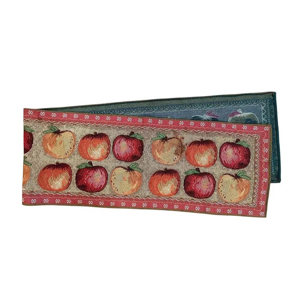 Apple Tapestry Table Runner Fall Kitchen Decor 70x13 Inch‎ Vintage Style
